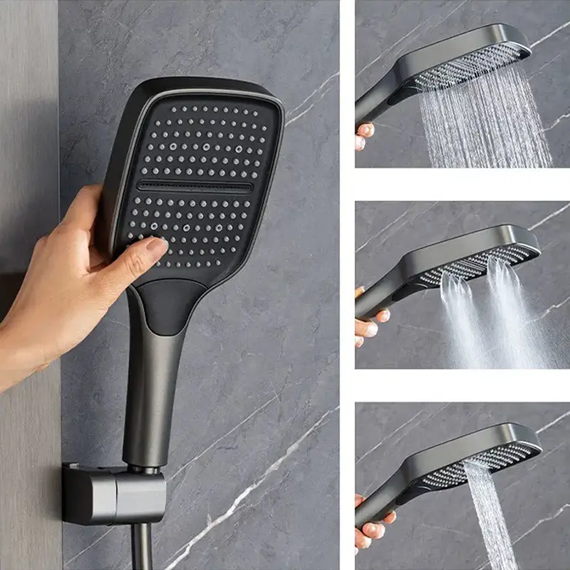 Knop met 3 functies Selecteren vierkante regenhanddouchekop