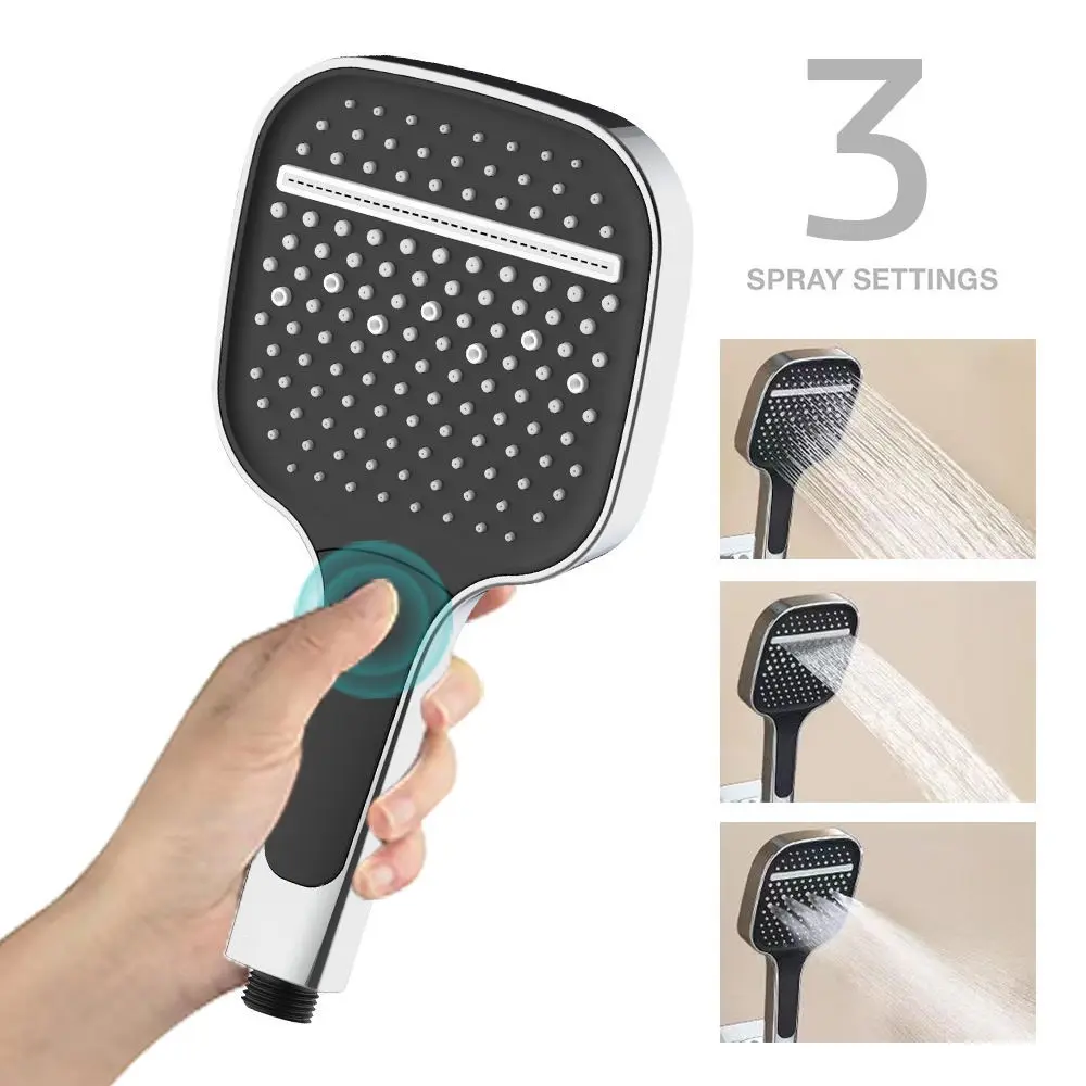 ABS vierkante verchroomde knop Select handdouche
