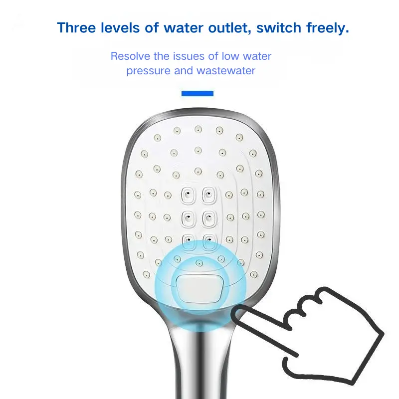 Modern design verchroomde handdouche met drukknop